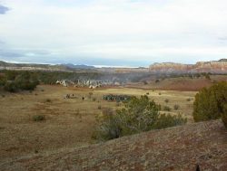 On location, "Into The West", Santa Fe, NM. Overlooking Indian Village for Battle of Sand Creek.